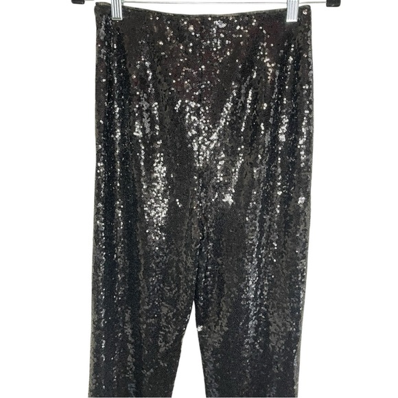 NWT OPEN EDIT Black Sequin High-Rise Pant with Zippered Ankle, Small - Picture 7 of 11